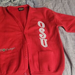 Vintage Red OSU Cardigan